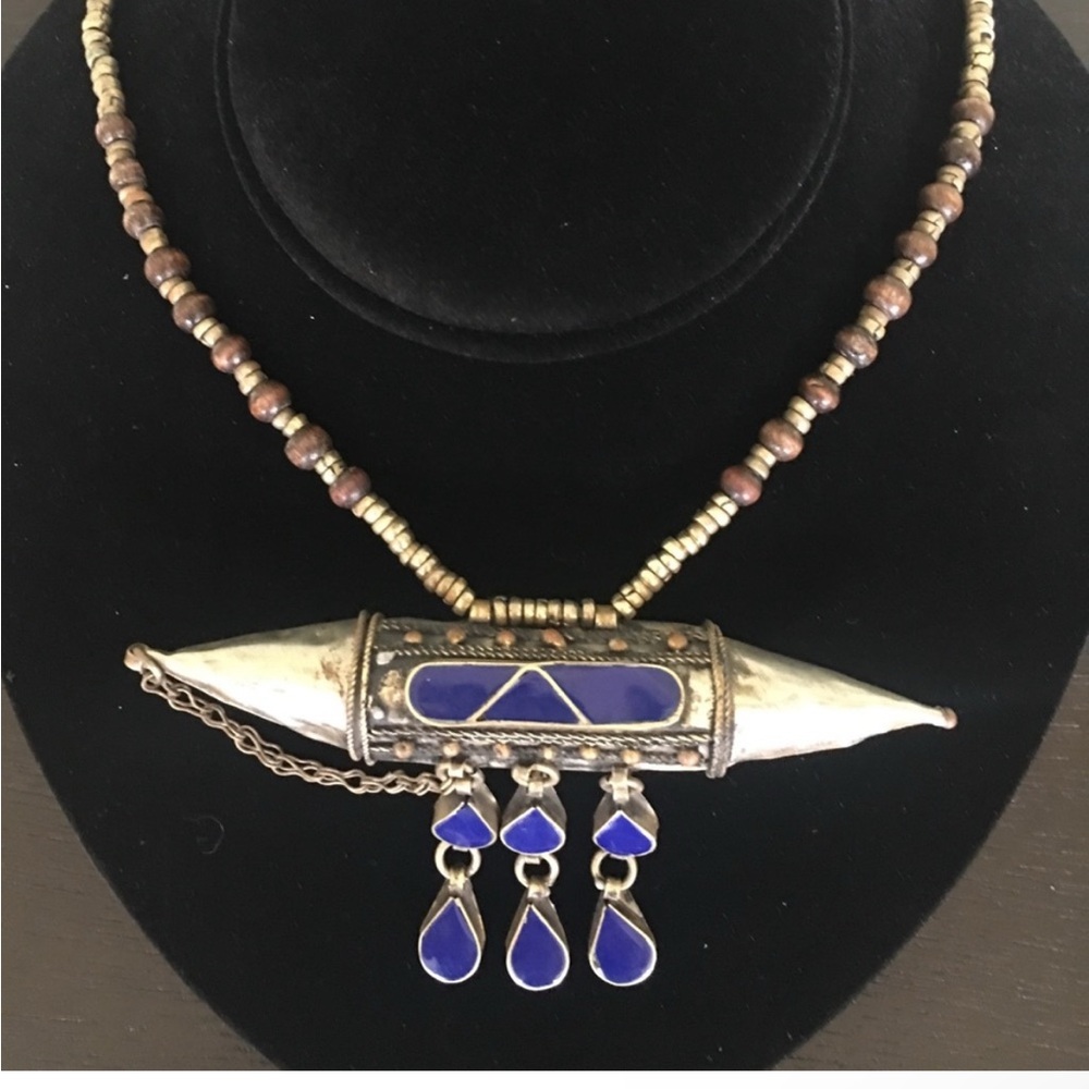 Vintage Afghani Necklace Poison Locket, Prayer Locket